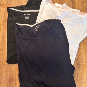 Boden Trio of Black, Navy, and White Long Sleeve Tees